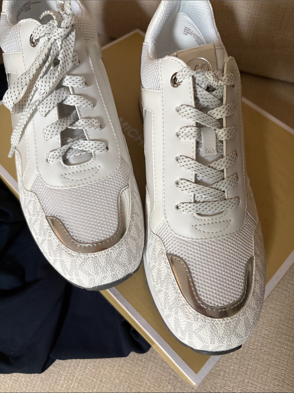 Michael Kors white and silver Sneakers